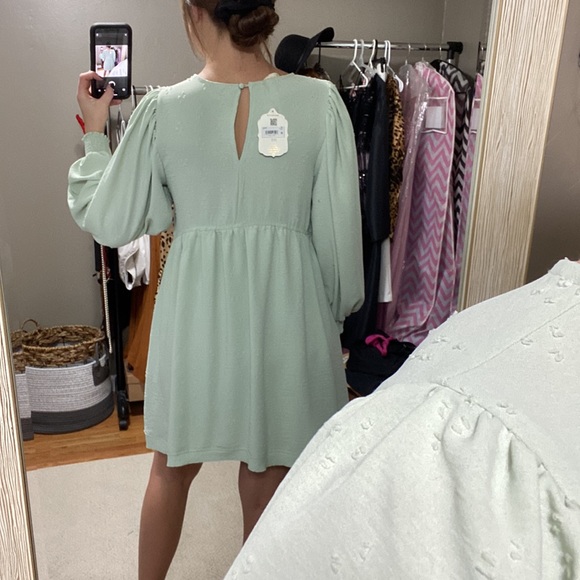 Babydoll mint green dress - Picture 3 of 6